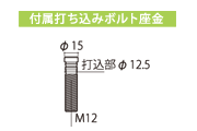 付属打ち込みボルト座金