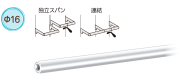 SS0-HIB-P16 HIB用ハンガーパイプΦ16