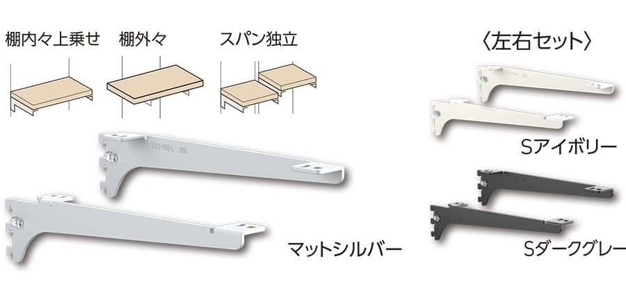 SS2-WOB-R/L 木棚ブラケットセット